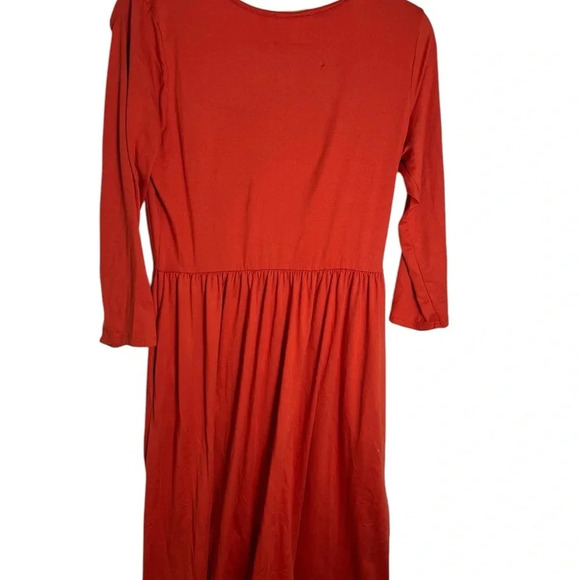 Reb & J 3/4 sleeve Midi dress in autumn orange color Size Large - Picture 5 of 8